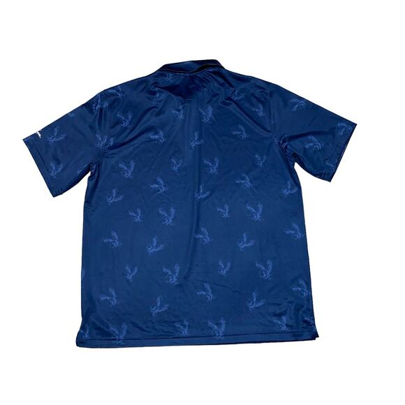 Walter Hagen 11 Majors Blue Eagle Print Short Sleeve Collared Polo Shirt Size L - Picture 3 of 9